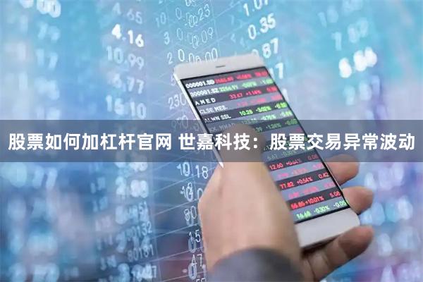 股票如何加杠杆官网 世嘉科技：股票交易异常波动